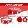 Valentines Dog Collar with Removable Red Flower Charm, Large Dog