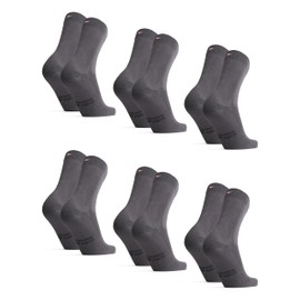 DANISH ENDURANCE Bamboo Dress Socks, Odor Resistant, Antibacterial Socks, Sweat Absorbent, Breathable, Soft, For All Year, 6 Pairs, gray