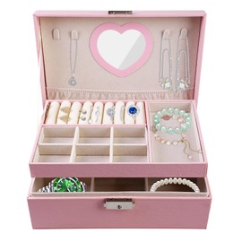 Double Layer Jewellery Box: Double Layer Jewellery Box Jewellery Storage Lockable Jewellery Box Girls Women Small Jewellery Box for Girls Travel Must Have Jewellery Organiser