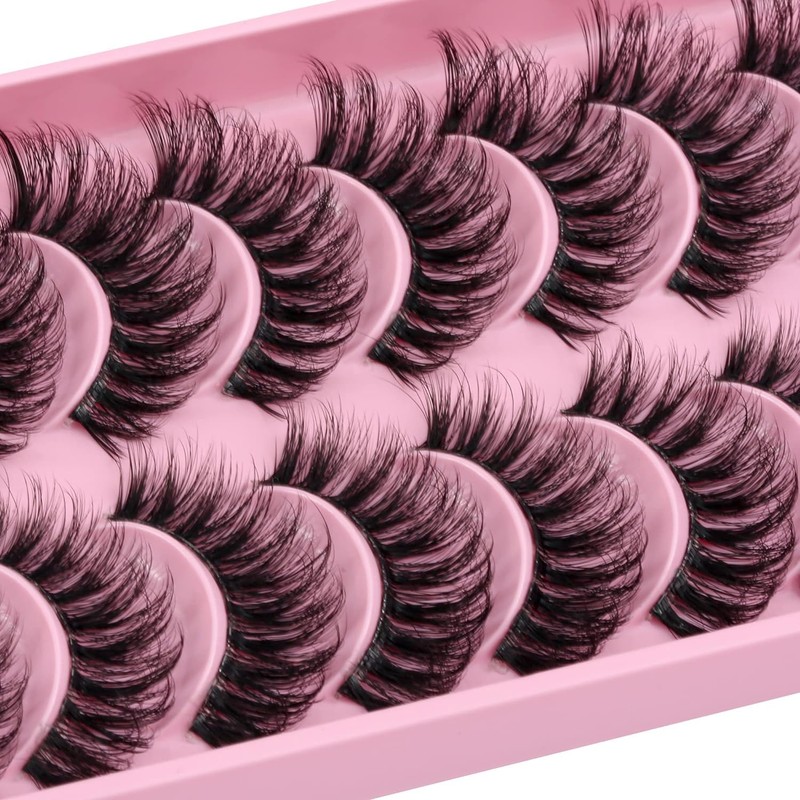 Clear Band Eyelashes Russian Volume Fluffy Strip Lashes 10 Pairs