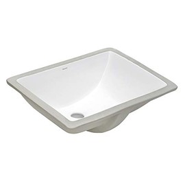 Ruvati 18 x 13 inch Undermount Bathroom Vanity Sink White Rectangular Porcelain Ceramic with Overflow - RVB0718