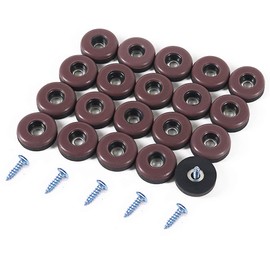 Furniture Slider Pads, 20pcs Teflon Moving Furniture Glides with Screws Reusable Feet Protector for Carpet, Tiled and Hardwood Floors (Brown)