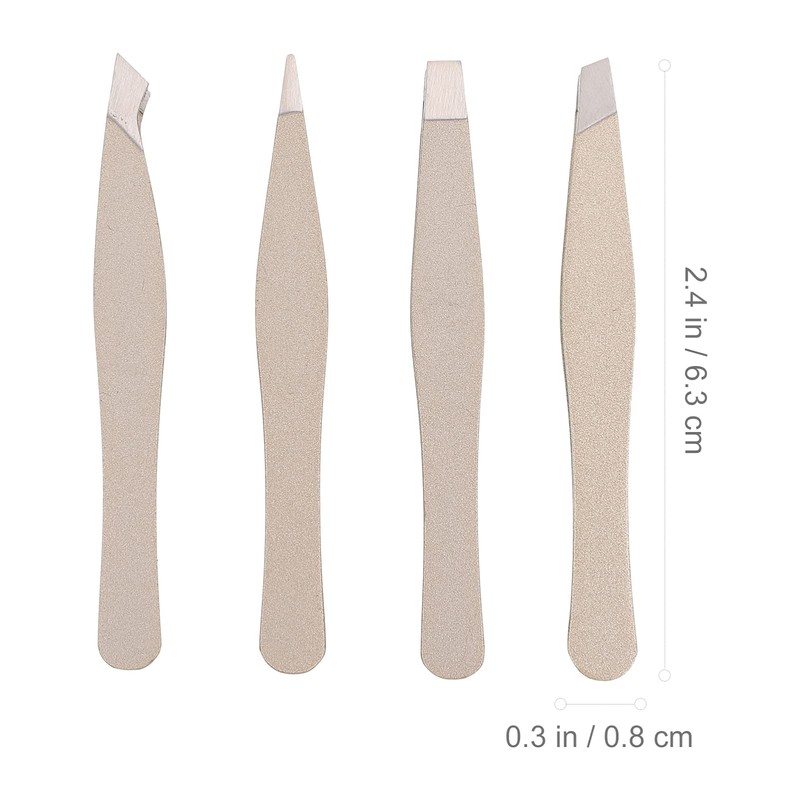 TOVINANNA Practical Beauty Eyebrow Clip 4pcs Stainless Steel Tweezers Ergonomic