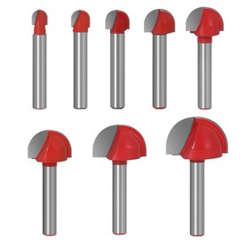 Saipor 8pcs 1/4" Shank Cove Core Box Router Bit Set Carbide Tipped Round Nose Router Bits Wood Milling Cutter Tool Set