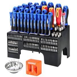 Screwdriver Set, 118-Piece Magnetic Screwdriver Set with Plastic Racking, SORAKO Precision Screwdriver Kit for Home Repair, Improvement, DIY Craft, Men Tools Gift, Screw Driver Set