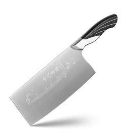 SHI BA ZI ZUO 7 Inch Chinese Kitchen Knife Vegetable Knife Professional Chef Knife with Stainless Steel Full Tang Cast Steel Handle