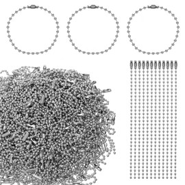 RAHHLIZS 300 Pcs 10cm Ball Bead Chains 3mm Ball Chain Keyring Chain