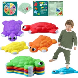 JOYIN Turtle Balance Stepping Stones, 6 Pcs Kids Turtle Jumping Stones Steps Stones Up to 265 Ibs, Toddler Obstacle Course Coordination Game Toys for Ages 3 Years and UP Indoor or Outdoor Play