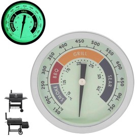 3 1/8" Smoker Thermometer Gauge for Masterbuilt Thermometer, All Oklahoma Joe Smoker Accessories,Char-Griller, Pit Boss,Most Charcoal Pellet Wood Pit Grills,1/2 NPT Luminous Charcoal Grill Thermometer