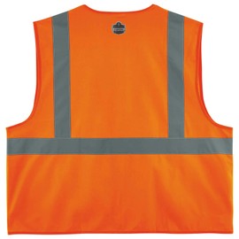 Ergodyne GloWear 8225Z ANSI High Visibility Orange Solid Reflective Safety Vest, Zipper Closure, 2XL/3XL