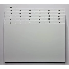 1-31 Daily Index Cards Days of Month Record Guide Cards 8x5 6x4 5x3 Index Cards 1 to 31 Dividers Tabs : UK (8x5)