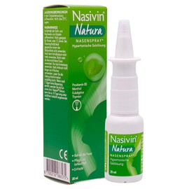 Natura Nasenspray 1x 20 ml I hypertone Salzlösung mit Provitamin B5, Menthol, Eukalyptus, Thymian I Erkältung, verstopfte Nase, Schnupfen I natürlich I Spar-Set plus Pharma Perle give-away