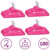 FAMIROSA 100 pcs Clothes Hanger Set Anti-Slip Pink Velvet,8.43 KG,289925