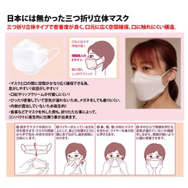 NANOSUUM: Breath (Kogreen Nanosumuiki) High Performance Nano Fiber Mask (Nano Fiber Filter), Tri-Fold 3D Mask (5, White)