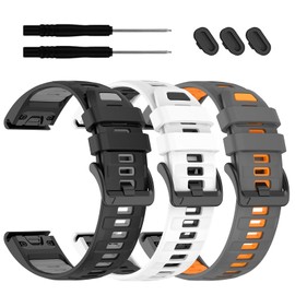 MDBBLBM 22mm Silicone Watchband Compatible with Garmin Fenix E/Fenix 8 AMOLED 47mm/Fenix 7 Pro/7/6 Pro/6/5 Plus/5, QuickFit Straps for Garmin Forerunner 965/955/945/Descent G1 Solar/Approach S62/S60