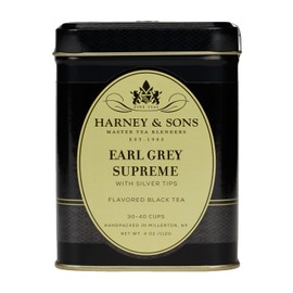 Harney & Sons Black Tea, Earl Grey Supreme with Silver Tips, 4 oz