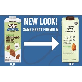 Mooala Organic Almond Milk Unsweetened 32 fl oz (Pack of 6) –Shelf-Stable, Lactose Free, Gluten-Free, Vegan, No Added Sugar, Plant-Based Beverage