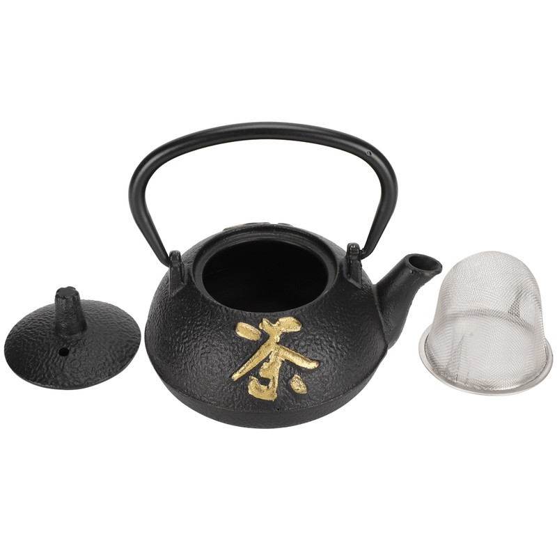 Iron Teapot Kettle Uncoated with Strainer 0.3L Tea and Zen