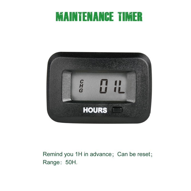 Yooreal AC/DC 5-277V Digital OEM Hour Meter Gauge, Regular Maintenance