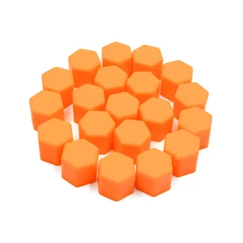 uxcell 20pcs 17mm Rubber Car Wheel Tire Tyre Nut Screw Cover Caps Hub Protector Orange