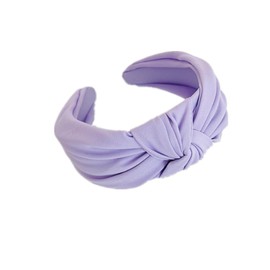 YOEMAYUNER Plain Knotted Headband for Women, Solid Colors, 2.1inch Width, Non-Slip Wide Top Knot Hair Hoops Fashion Headbands (P, 2.1inch)
