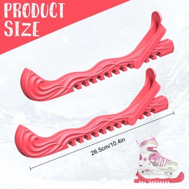 CUNTAUK Ice Skate Guards, Hockey Shoes Ice Skate Blade Covers, Adjustable Buckles Ice Skating Protector Figure Skate Guards Ice Hockey Accessories for Ice Skating Hockey Figure Skates (Red, Small)