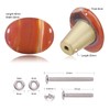 mookaitedecor Set of 4 40mm Carnelian Stone Drawer Knobs with