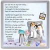 Wire Fox Terrier Dog Coaster/Drinks Mat "Home Sweet Home comical