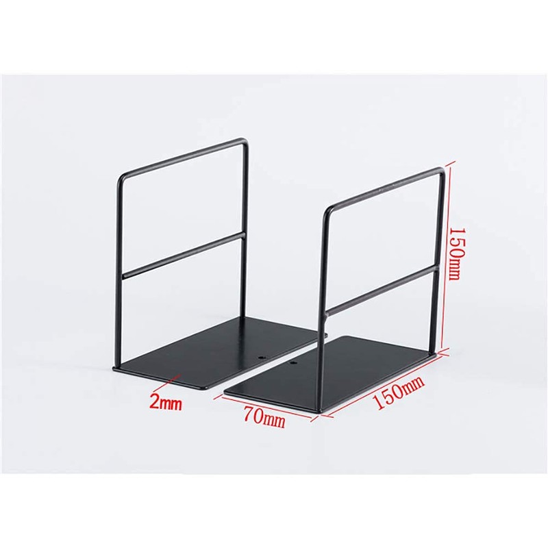 2pcs Bookends Bookshelf Iron Multi-functional Simple Reading Book Storage Book