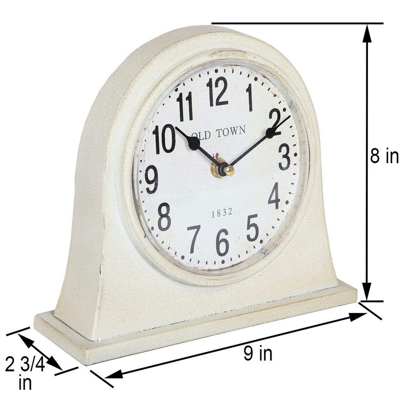 Lily's Home Antique Inspired Farmhouse Desk Or Mantel Clock, Battery