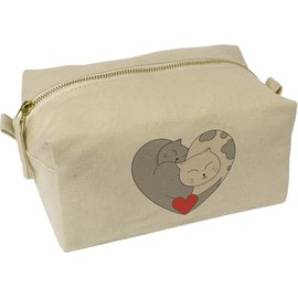 'Love Cats' Canvas Wash Bag/Makeup Case (CS00042760)