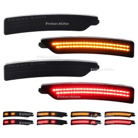 Animation LED Side Marker Lights for Ford Mustang 24-25 Red Yellow Reflector Indicator Blinker with Flash Start Sidemarker LampsNumber of Bulbs: 4, Light Color: Flash-Amber Red light 02-0656, Lamp Type: LED