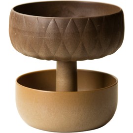 QUALY QL10274-BN Snack Bowl in the Shape of an Acorn Made of Wood Powder and Natural Rubber, Brown, Dimensions: 17.6 x 17.6 x 14.7 cm