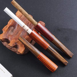 Mini Cigar Filter Holder, Made of Mahogany, Sturdy and Durable, 2 Pack Short Cigar Holders for Men and Women, Suitable for Small Size Cigars