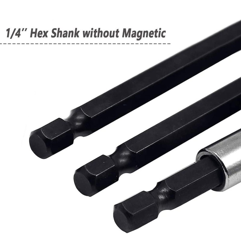 Mesee 3Pcs Drill Bit Extension, 1/4” Hex Shank Magnetic Chuck