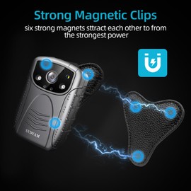SYDYAM Body Camera Magnet Mount, Universal Magnetic 45° Angle Adjustable with 6 Powerful Magnets, Waterproof & Durable Stick to Clothes Suitable for All Models Body Cameras