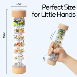 Rainmaker Rain Stick Musical Instrument for Babies, Toddlers and Kids, 8 Inch Rainfall Rattle Tube Rainstick Shaker Toy