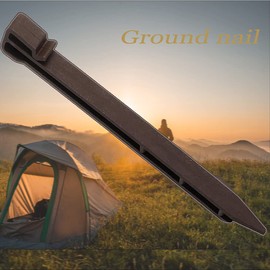 30 PCS Brown Landscape Edging Garden Stakes, 10 Inch Landscaping Anchoring Spikes Heavy Duty Plastic Garden Netting Ground Stakes Brown for Edging & Terrace Board