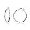 Sterling Silver Diamond Cut Polished Basic Hoop Earrings for Women