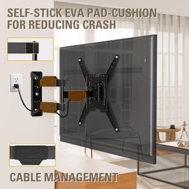 Mounting Dream TV Wall Mount for Most 26-55" TVs , Television Mount Full Motion with Swivel Articulating Arm , Center Design Wall Mount Bracket , up to VESA 400x400mm and 77 lbs Loading MD2418-MX