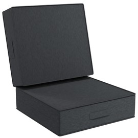 AOFEITE 2 PCS Outdoor Water-Resistant Olefin Deep Seat Cushion Set, 24 x 24 x 6 Inch Weather and Fade Resistant Patio Furniture Chair Cushion, Thickened Sofa Seat Pad with Straps, Dark Gray