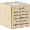 Wooden Tea Light Holder with Friends Are Like Stars Print