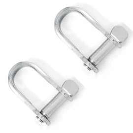 6mm Flat Shackles Stainless Steel A4-Marine Grade (316) - for connecting Ropes, Anchors and Chains (Pack of 2)