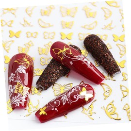 FOMIYES 4pcs Manicure Sticker Kit 3D Nail Art Paste Butterfly Easy to Apply for Women Ladies