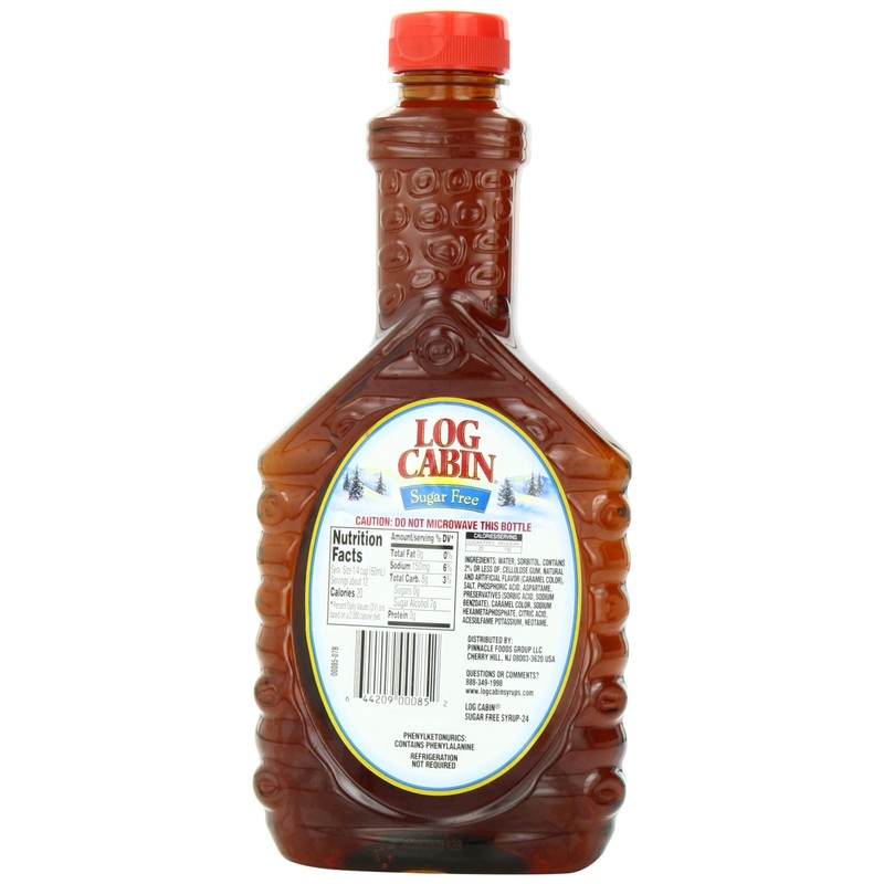 Log Cabin Sugar Free Syrup, 24 Fl Oz (Pack of