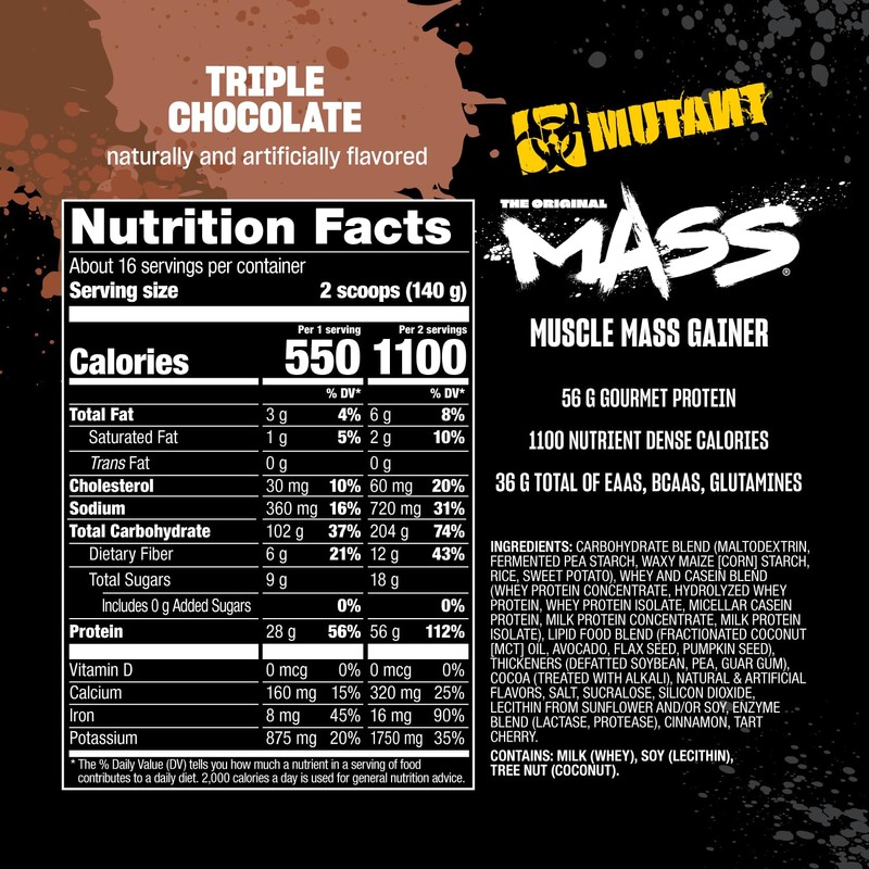 Mutant Mass | Weight Mass Gainer Protein Powder - high