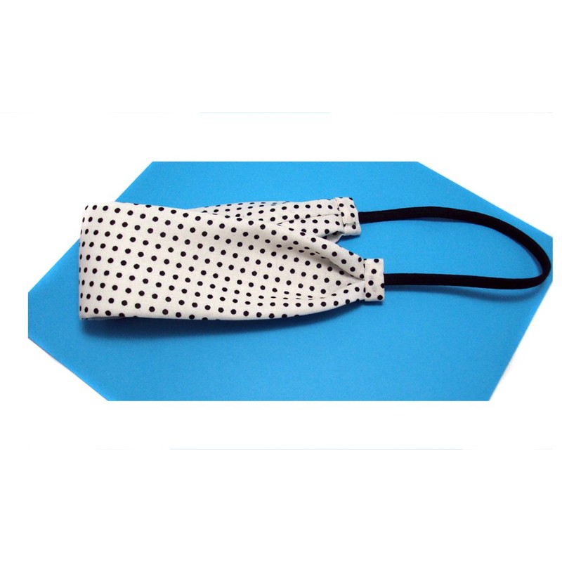 EmilyRose Couture White Polka Dot Retro 2" Wide Headband