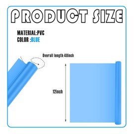 Headlight Tint Vinyl Wrap Film, 12" x 48" Self-Adhesive Tint Protective Film for Headlights, Tail Lights, Fog Lights, UV-Resistant Car Light Colored Vinyl Film (Blue)