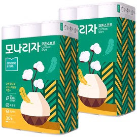 Mona Lisa Cotton Soft 3-Ply 25M 30 Rolls 2 Packs / 모나리자 코튼소프트 3겹 25M 30롤 2팩