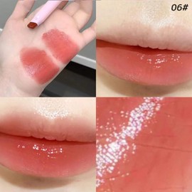 Gege bear #06 Lip Gloss, No Falling, Lipstick, Tint, Jelly Lip Tint, Moisturizing, Cute